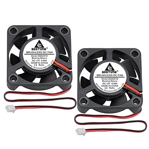 Image of GDSTIME 12v 40mm fan 2Pcs 40 x 10mm Brushless Cooling Fan 2 pin For TV Box 3D Printer Router NVR Ventilation Exhaust Replacement