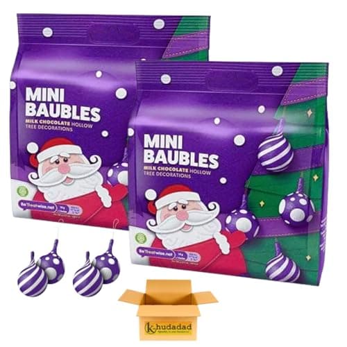 Image of Chocolate Holiday Bauble Set – 24 Decorative Tree Treats (72g Each) | Fun Christmas Hanging Sweets for All Ages (2x)