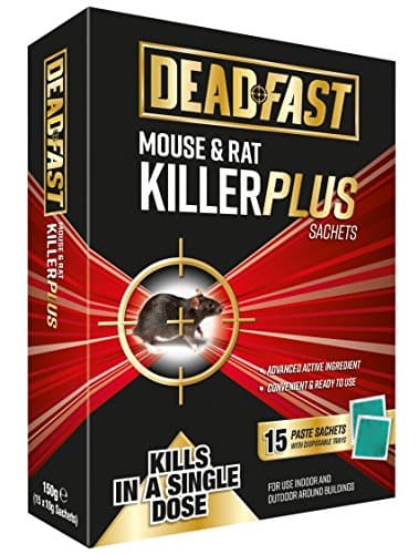 Image of Deadfast 20300393 Mouse and Rat Killer Plus Poison, 15 Sachets - Green
