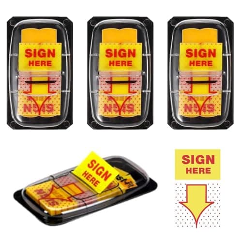 Image of 200Pcs Sign Here Tabs Stickers, Sign Here Sticky Notes Arrow Tabs Page Markers Notary Supplies Arrow Sticky Notes Page Markers Tabs Notary Supplies for Office School Notebook Note Book Notarization