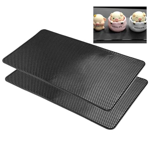 Image of Anti-Slip Car Dashboard Sticky Pads, 2 Pcs Non Slip Car Dashboard Mat 27 x 15cm Non-Slip Sticky Gel Ca/r Dirt Mats Non Sli/p Ca/r Dashboar/d Ma/t Anti-Slide Fixate Stick/y Ma/t for Cars