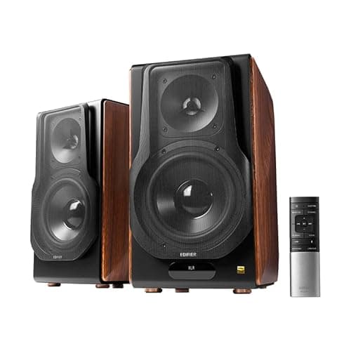 Image of Edifier S3000MKII Premium Active Bookshelf Speakers 2.0, Bluetooth v5.0, 5.8 GHz Wireless Link & XLR/Optical/Coaxial/USB-B/Line-In Inputs, 256W RMS, 6.5" Woofers & 4" Planar Tweeters, Walnut