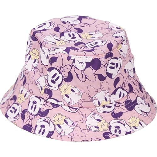 Image of CERDÁ LIFE'S LITTLE MOMENTS Minnie Mouse Fisherman's Hat - Pink - Measure 52 cm - Hat for Girls - Made with 100% Cotton - Minnie and Daisy Print - Original Product Designed in Spain, Pink, One Size