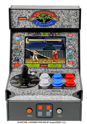 Image of My Arcade Street Fighter II Mini Arcade Machine - Micro Player Table Top Arcade Machine, Portable Handheld Game, Retro Gaming Console, Mini Retro Games Machines for Kids & Adults