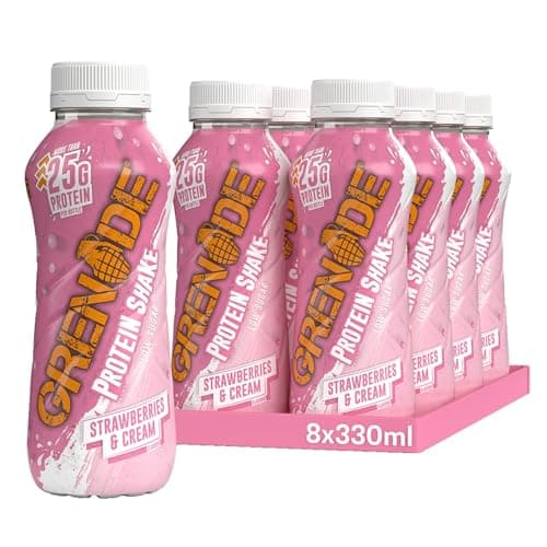 Image of Grenade High Protein Shake, 8 x 330 ml - Strawberries and Cream (Packaging May Vary)