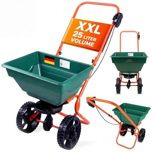 Image of GARDEBRUK® 25L Pneumatic Rotary Spreader | Grit Salt | Grass Seed | Adjustable Rate | Autumn Lawn Feed & Rock Salt Dispenser | Durable Design for Professional Landscaping & Garden Maintenance