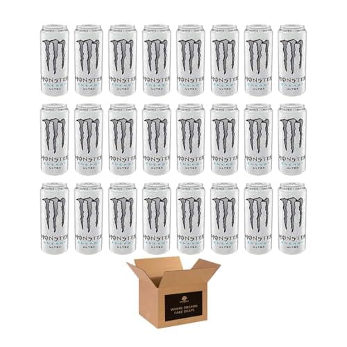 Image of Monster Energy Drink Flavours | Juiced, Zero Sugar, Ultra, Monarch, Fiesta Mango, Strawberry Dreams, VR46, Punch | High Caffeine Sports Energy Drink (Ultra White Zero - 500ml x 24Pack)
