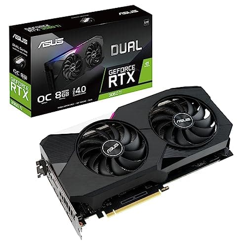 Image of ASUS Dual NVIDIA GeForce RTX 3060 Ti V2 OC Edition Gaming Graphics Card(PCIe 4.0, 8GB GDDR6 memory,LHR, HDMI 2.1,DisplayPort 1.4a,Axial-tech Fan Design, Dual BIOS, Protective Backplate, GPU Tweak II)