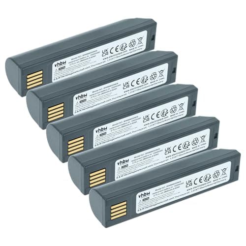 Image of vhbw 5x Battery compatible with Honeywell Granit 1911i Barcode Scanner POS (2600 mAh, 3.7 V, Li-Ion)