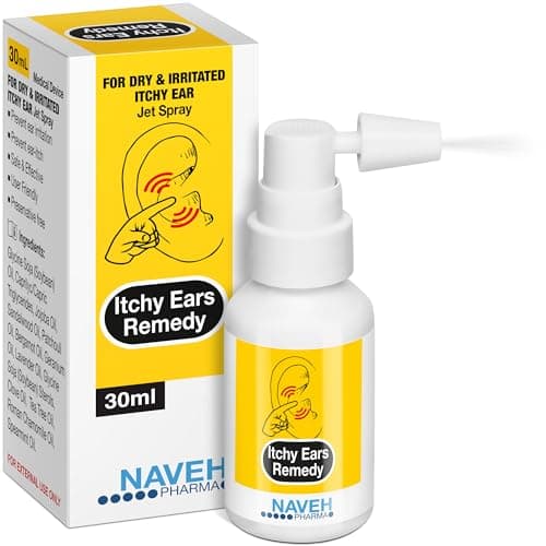 Image of NAVEH PHARMA Itchy Ears Remedy: Ear Cleaning and Itch Relief | Treats All Causes of Ear Itchiness | Jet Ear Spray for Eczema Treatment and Clogged Ear Relief | Ear Wax Remover & Ear Wash (30 ML)