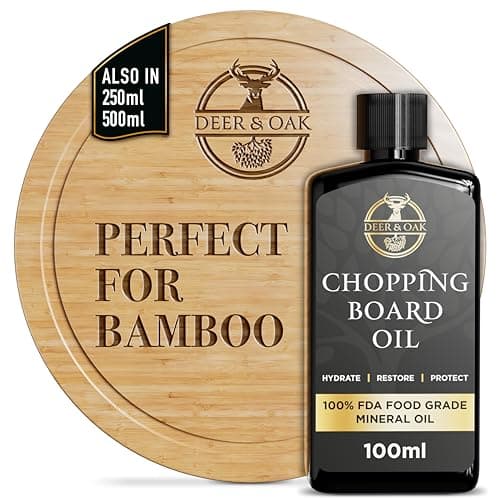 Image of Deer & Oak - 100ml Premium Food Safe Mineral Oil for Chopping Boards, Butchers Block, Wood & Slate Oil - 100% Food Grade