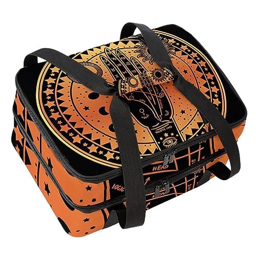 Image of VAPOKF Lunch Bags for Women Men, Double Deck Lunch Cooler Bag Large Tote Bag Insulated Lunch Box for Work, School, Picnic, Camping - Vintage Fortune Teller Hand