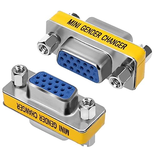 Image of VMOJO VGA Coupler 2 Pack VGA SVGA Connector 15 Pin Female to Female Mini Gender Changer Adapter
