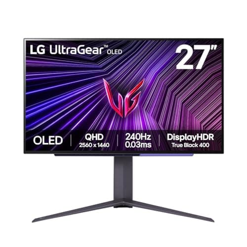 Image of LG UltraGear OLED Gaming Monitor 27GS95QE, 27 inch, 1440p, 240Hz, 0.03ms Response Time, HDR 10, NVIDIA G-Sync compatible & AMD FreeSync, RGB LED lighting, DisplayPort, HDMI Black