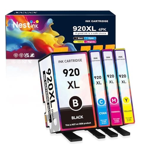 Image of Nestink 920xl Ink Cartridges (1 Black 1 Cyan 1 Magenta 1 Yellow) Compatible with HP 920 xl 920-xl Ink Cartridges, Compatible with Officejet 6000 6500 6500A 7000 7500 7500A Printer (4 Pack)