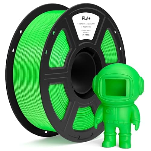 Image of ELEGOO PLA+ Filament 1.75mm Neon Green 1KG, High Toughness PLA Plus 3D Printer Filament Dimensional Accuracy +/- 0.02mm, 1kg Spool(2.2lbs) Fits for Most FDM 3D Printers