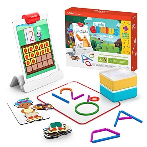 Image of Osmo - Little Genius Starter Kit for iPad + Early Math Adventure - 6 Educational Learning Games - Ages 3-5 - Counting, Shapes, Phonics & Creativity (Osmo iPad Base Included) (Amazon Exclusive)