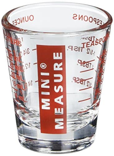 Image of The Original Mini Measure, 20-Incremental Measurements Multi-Purpose Liquid and Dry Measuring Shot Glass, Red
