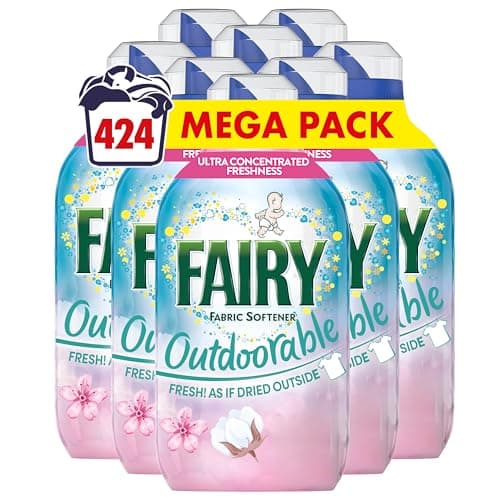 Image of Fairy Outdoorable Fabric Conditioner, Cherry Blossom and Nordic Cotton, 424 Washes (8x53), Ultra Concentrated Formula For Sensitive Skin, Dermatologically Tested