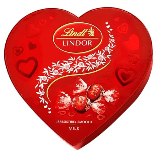Image of Lindt Lindor Milk Heart Box Chocolate Truffles – 200g Box (Approx. 16 Balls) – Smooth Filling – Gift, Anniversary, Birthday, Congratulations Treat