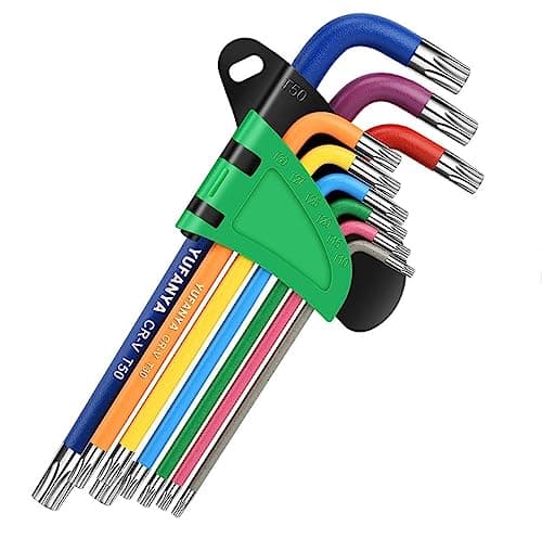 Image of YUFANYA 9PC Torx Key Set,Star Hex Key Set,Torx Allen Key Set with Multi Colour Coded,Sizes T10-T50,Allen Wrench Set for Bicycle Repair,Furniture Assembly,Appliance Repair,Household DIY