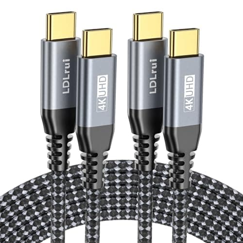 Image of USB C to C 3.2 Gen 2×2 Cable 100W/20Gbps [1.8M 2Pack] 4K Video Output Fast Charge Compatible with Thunderbolt 3/4 for iPhone 15 Pro MacBook iPad Galaxy S23 Pixel Dell LG Type C Display Monitor etc.