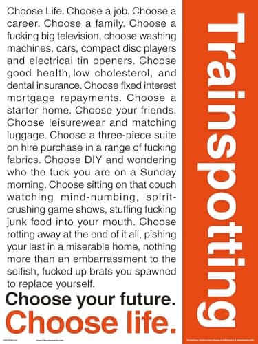 Image of Gb Posters Trainspotting Quotes 30 x 40cm Collector Print - Art Poster - Wall Posters - Posters & Prints