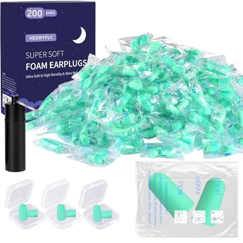 Image of 200 Pairs Foam Ear Plugs, New Soft Disposable Ear Plugs Noise Cancelling with a Travel Case, 38dB SNR Noise Reduction Earplugs for Sleep, Automotive, Construction, Mining