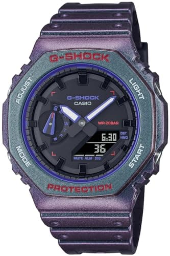 Image of G-Shock GA-2100AH-6AJF Men's Wristwatch, Purple, purple/green, watch