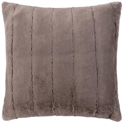 Image of Paoletti Empress Large Faux Fur Feather Rich Filled Cushion, Taupe