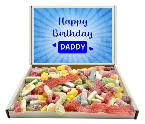 Image of Daddy Happy Birthday Popular Quality Pick n Mix Sweets Letterbox Gift Selection with Matching Gift Card (400g Fizzy Mix)