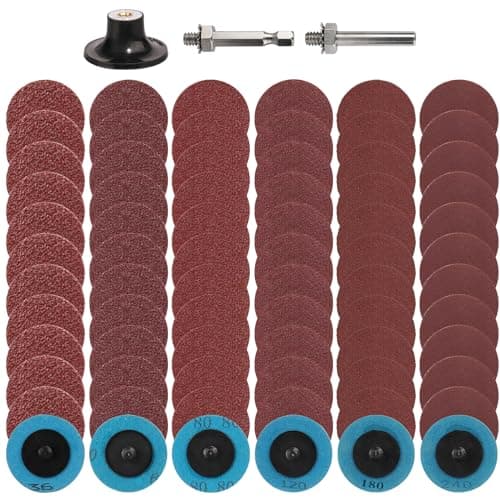 Image of Shineboc 72pcs Quick Change Sanding Discs Set, 50mm Surface Conditioning Disc with 1/4"Holder 36/60/80/120/180/240 Grit