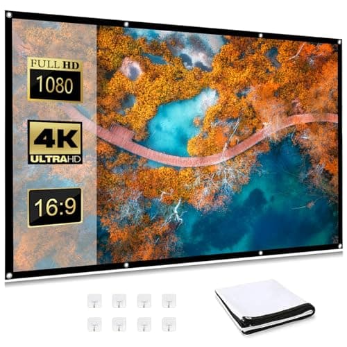 Image of WRSION 100 inch Projector Screen 16:9 HD 4K Wrinkle-Free | Portable Foldable Design for Indoor Home Theater, School Presentations & Office Meetings