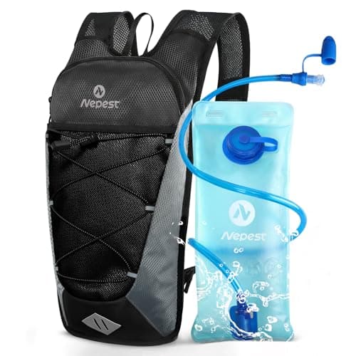 Image of Nepest Hydration Backpack with 2L Water Bladder for Cycling, Water Backpack for Hiking Running, Lightweight Hydration Pack, Black