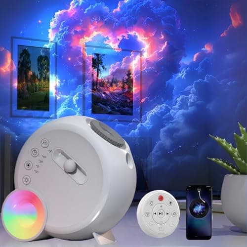 Image of Galaxy Projector, 17 Colour Space Projector Light, Aurora Night Light with 15 White Noises, Bluetooth Speaker & Remote Control, Space Light for Bedroom Decor & Sleep Aid