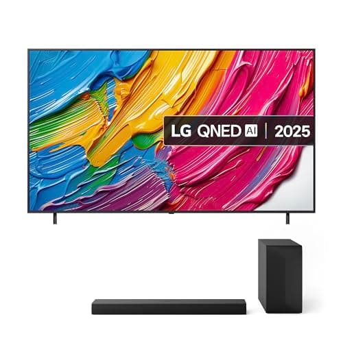 Image of LG 86QNED80A6A (2025) 86-Inch QNED AI 4K UHD HDR Smart TV bundle with US60T Bluetooth Soundbar 3.1 channel, 340W