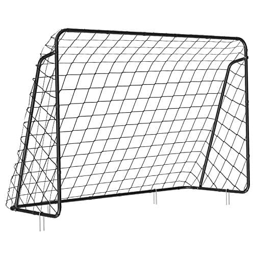 Image of SONGMICS Children's Football Goal, Football Net, Quick Setup, for Garden, Yard, Park, Beach, Iron Tubes, PE Net, 215 x 76 x 150 cm, Black SZQ215BK