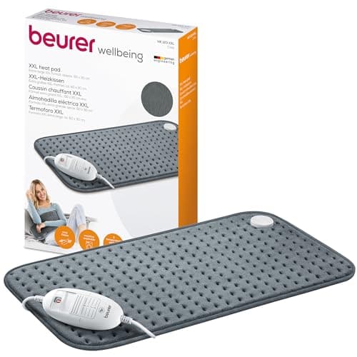 Image of Beurer HK123 XXL Heat Pad, Longer Electric Pad For Even More Comforting Warmth And Relaxation, 3 Temperature Settings & Automatic Switch-Off, 60 x 30 cm