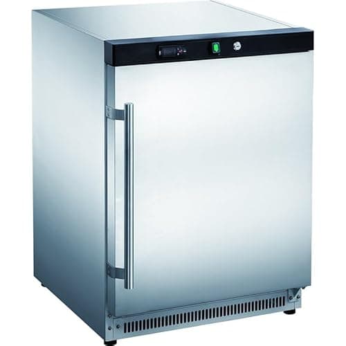 Image of Stalwart Commercial Slimline Single Door Refrigerator 200L, Professional Stainless Steel Upright Chiller with Reversible Door, 3 Shelves, +2°C to +8°C