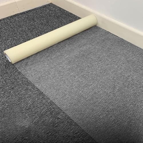 Image of Besto Plastic Carpet Protector Roll - 60 Micron Dust Sheet - Self Adhesive Floor Protector Roll for Non-woolen Carpet, Rug, Hallway Runner, Stair (50m x 600mm)
