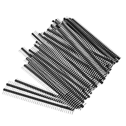 Image of 50Pcs Pin Headers, Single Row 2.54mm Breakaway PCB Board Header Pins Connector Male Header Kit for Arduino, Prototype Shield, and DIY Electronics