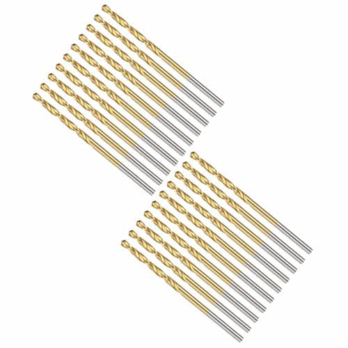 Image of CoCud 1.6mm Drill Bit, 1/16" Cutting Diameter, 4241 HSS TiN Coated 118° Cutting Angle Versatile Jobber Bits - (Applications: for Drilling Plastic Wood Soft Thin Metal, 20-Pieces