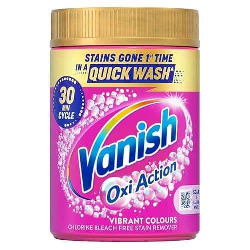 Image of Vanish Oxi Action Stain Remover Powder 470g – Chlorine Bleach Free Laundry Stain Remover for Vibrant Colours, Removes Tough Stains, Suitable for Quick Wash Cycles & Everyday Washing Machine Use