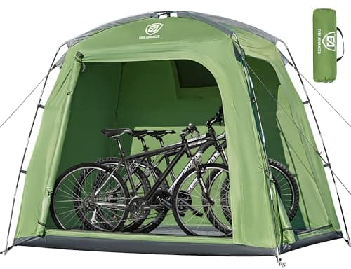 Image of EVER ADVANCED Bike Storage Outdoor 200 * 120 * 165cm Bike Cover for Outside Store Waterproof Shed for 3 Bikes Bicycle Cover Bike Storage Tent Store Shelter Green