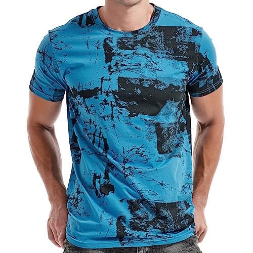 Image of RONOMO Men's Round Neck Short Sleeved T-Shirt | Medium Elasticity | Soft and Breathable | Pre Shrunk Treatment| (FK Blue XXXL)