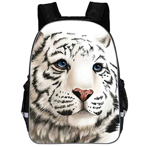 Image of 3D Animal Tiger Print Student Backpack for Primary and Secondary School Students (30,33x29x16cm/double-deck)