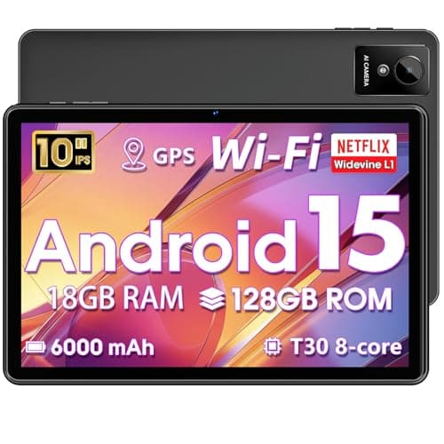 Image of Hasskya Tablet 10 inch Android 15, 2026 New Touchscreen Tablets, 18GB RAM 128 ROM, 1TB Expandable, Widevine L1 Compatible Octa-Core Tablet with WiFi 5, 6000mAh, T30 CPU, Dual Camera (5MP+8MP)
