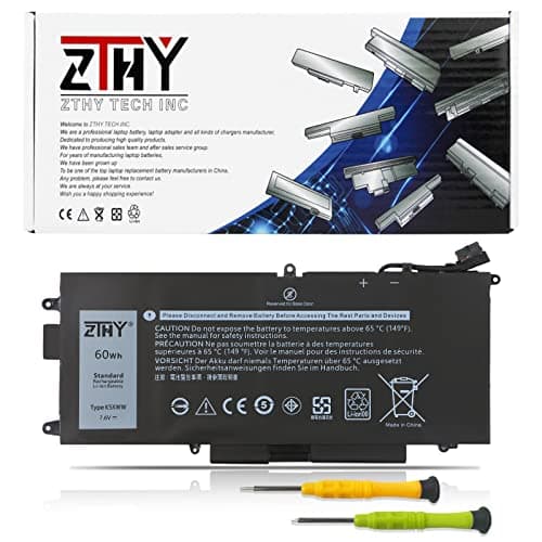 Image of ZTHY K5XWW Battery Replacement for Dell Latitude 7389 Latitude 7390 Latitude 12 5000 5289 2-in-1 L3180 E5289 P29S001 P29S002 Series Laptop 451-BBZC 6CYH6 71TG4 725KY N18GG CFX97 7.6V 60Wh 4Cell