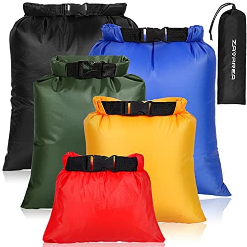 Image of Waterproof Dry Bag Set, Lightweight Drybag Canoe Bags with 1.5L, 2.5L, 3.5L, 4.5L, 6L Dry Sacks Waterproof Bags for Kayaking Rafting Boating Hiking Camping Travel Backpacking Storage Boat Dry Bags