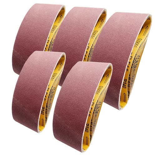 Image of FEIHU 75 x 533mm Sanding Belt .80/120/150/240/400 Assorted Grits (3 for Each Grit),Sanding Belt for Stripping and Sanding Pack of 15